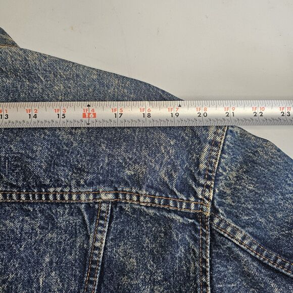 Levis Vintage Jean Jacket USA 1980s Acid Washed Denim Trucker Red Tab Distressed - Picture 11 of 16